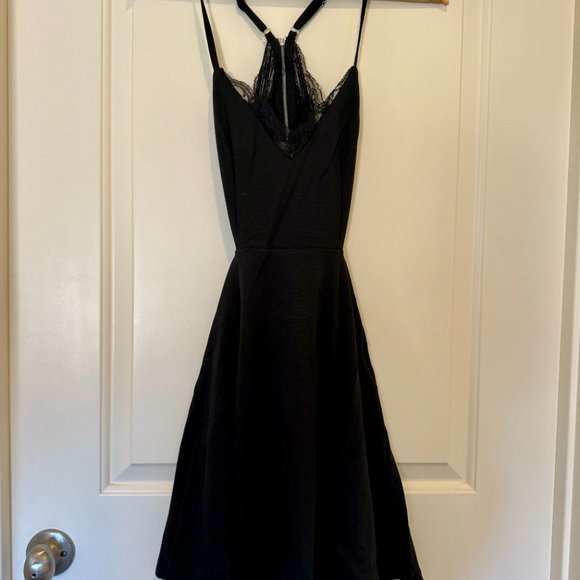 *NWT* (SMALL) Lulu's Perfect Evening Black Lace Skater Dress - Picture 5 of 6